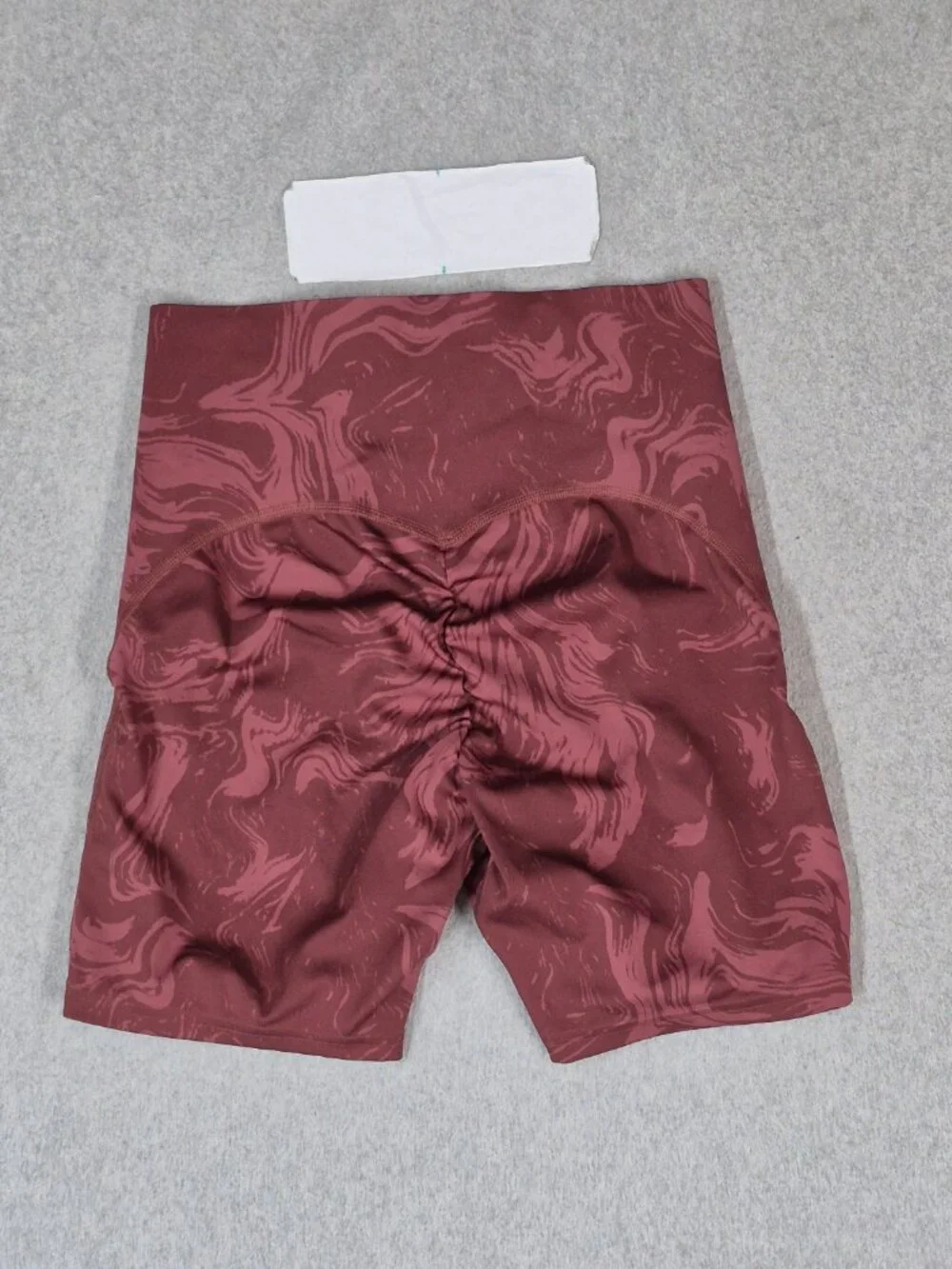 Gymshark Women Activewear Shorts S Red Tie Dye Power High Rise Ruched 3.5